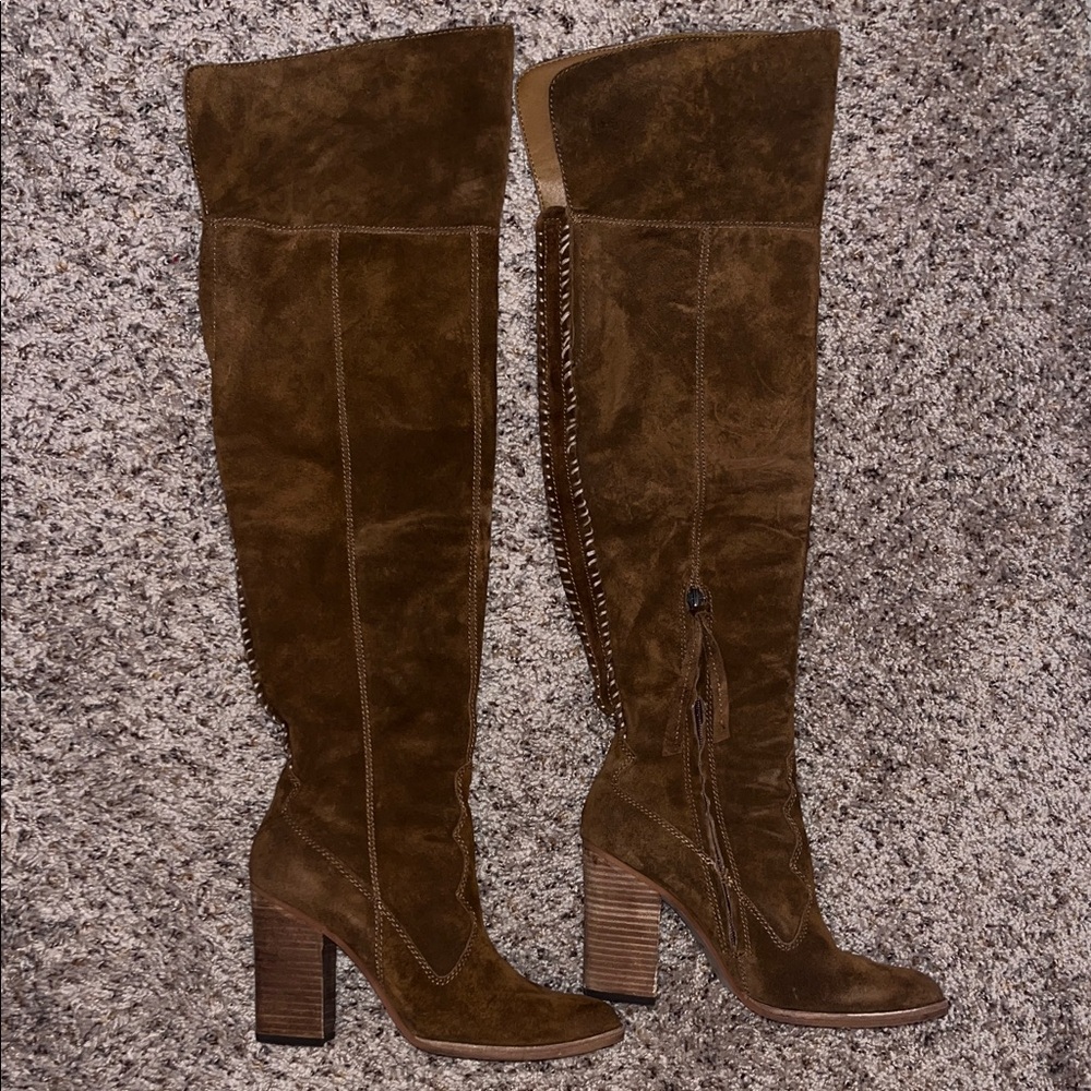 Dolce Vita Over the Knee Suede Block Heel Boots